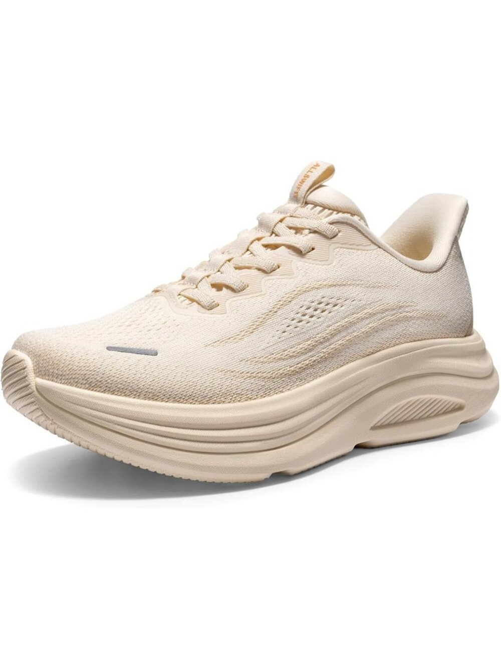 Women's Beige Comfortable Cushion Arch Support Athletic Fashion Walking Sneakers